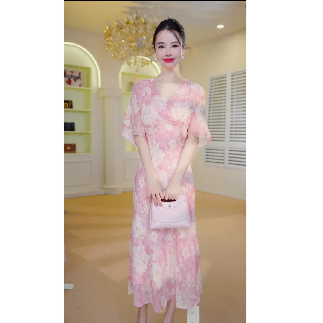 【赠送运费险】碎花连衣裙今年流行气质显瘦女神范高级感J47022