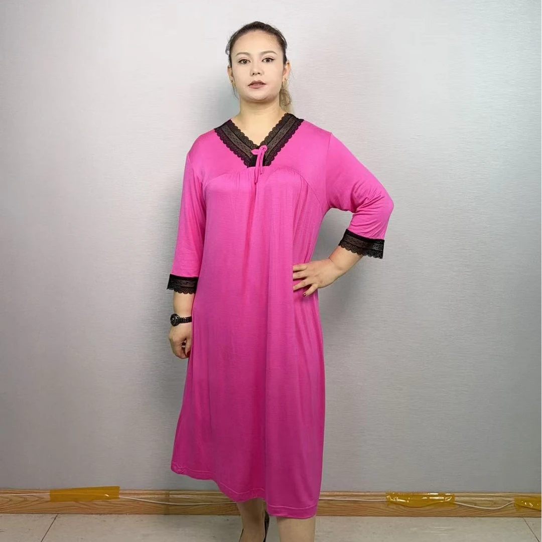 【MINGBIRTILLA专属】莫代尔睡衣家居服V领款花边睡衣舒适睡衣