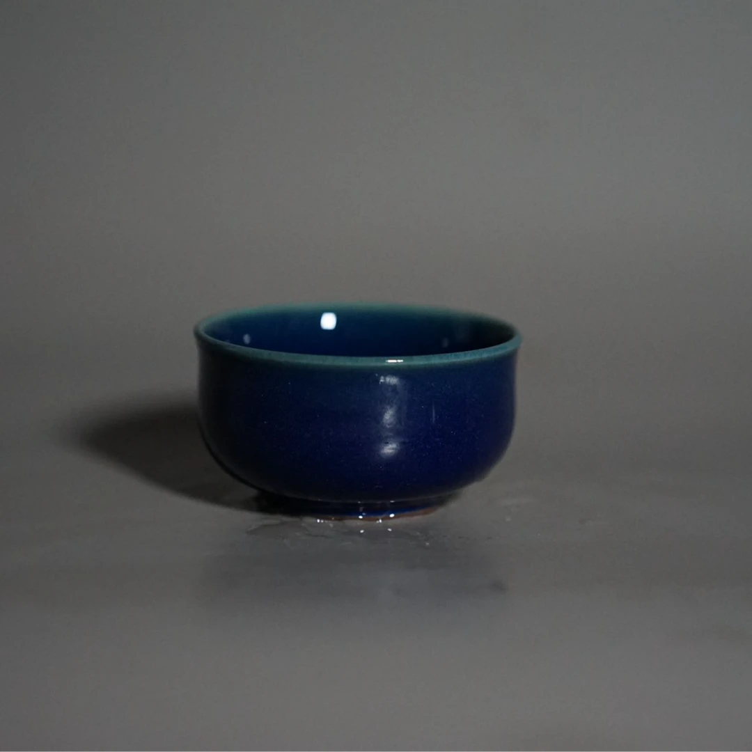 未名窑宝石蓝普洱杯90ml景德镇陶瓷茶杯主人杯2025新款侘寂风茶器