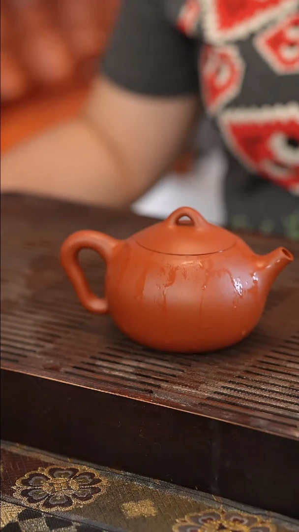 茶壶紫砂全手 大红袍 宽口 220cc