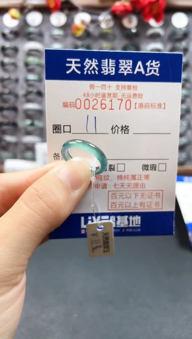 【闪购商品】翡翠戒指未镶嵌天然翡翠A货6170