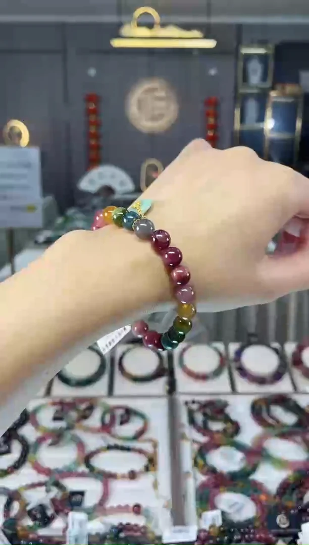 老矿碧玺单圈手串8mm+未镶嵌碧玺hon多样性发一条