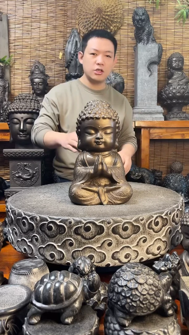 石材30宝宝佛天然青石雕刻