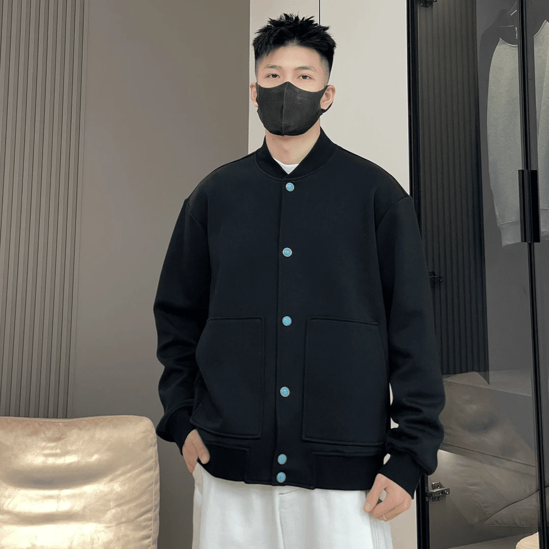 2025爆款轻奢针织开衫男针织衫春秋季圆领毛衣外套男装宽松休闲潮