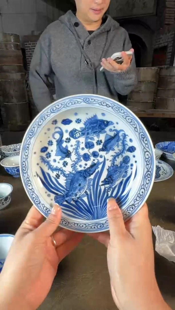 杯子陶瓷三方器合鱼藻壶承