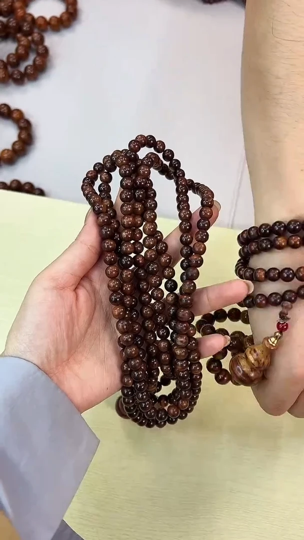 【闪购商品】黄花梨/降香黄檀手串/手链AA1-6海黄0.8圆珠长串发一