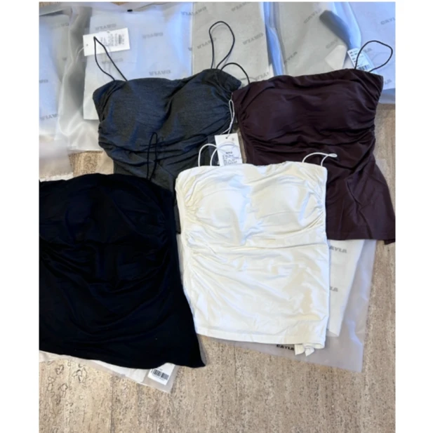 cayla  25早春开衩褶皱吊带背心  ss185