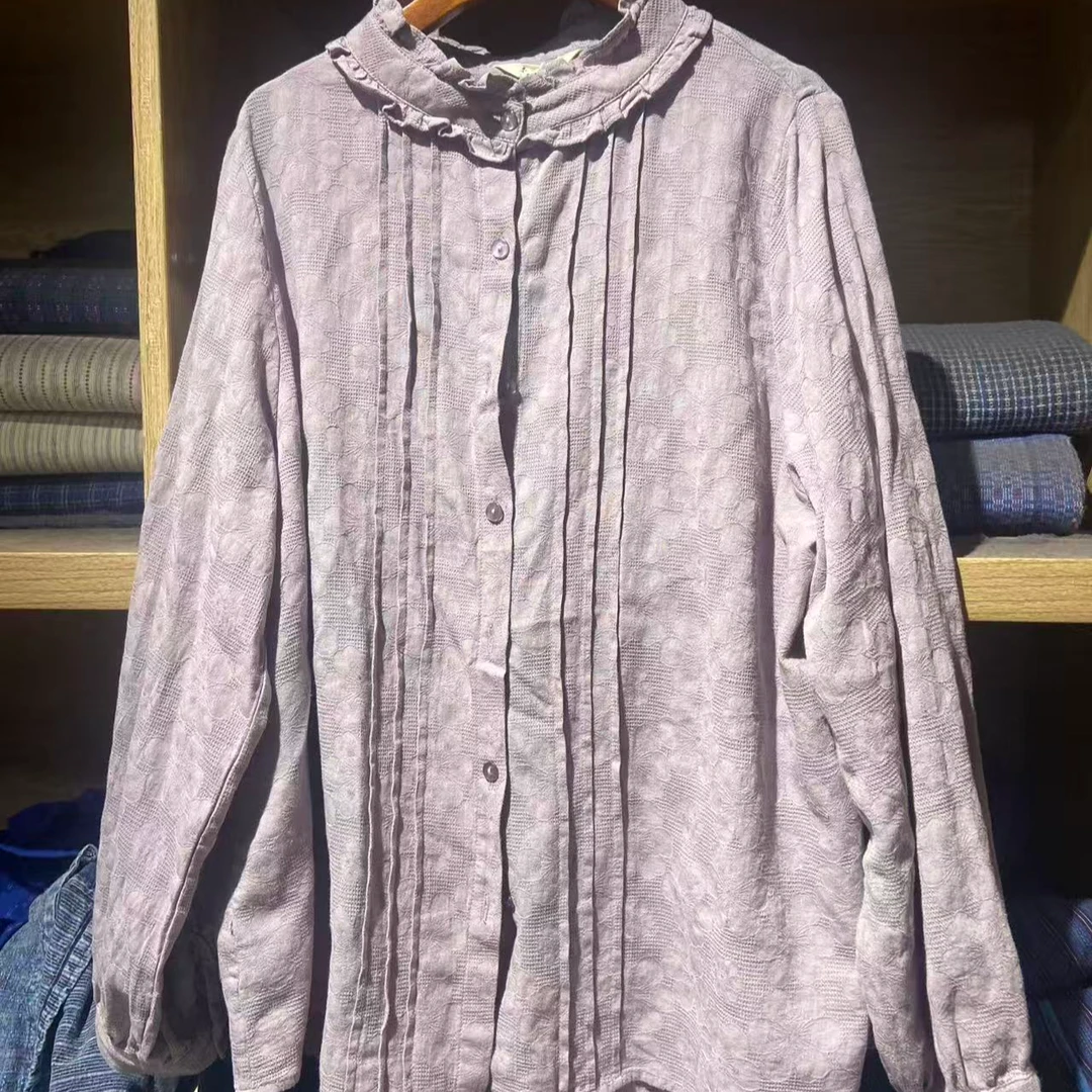 桑在云间蝶心立领小衬衣