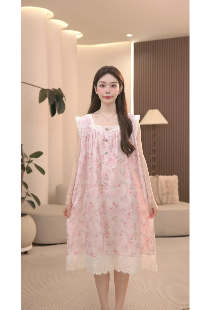DM 【玫瑰露珠】高定设计款时尚家居服睡裙