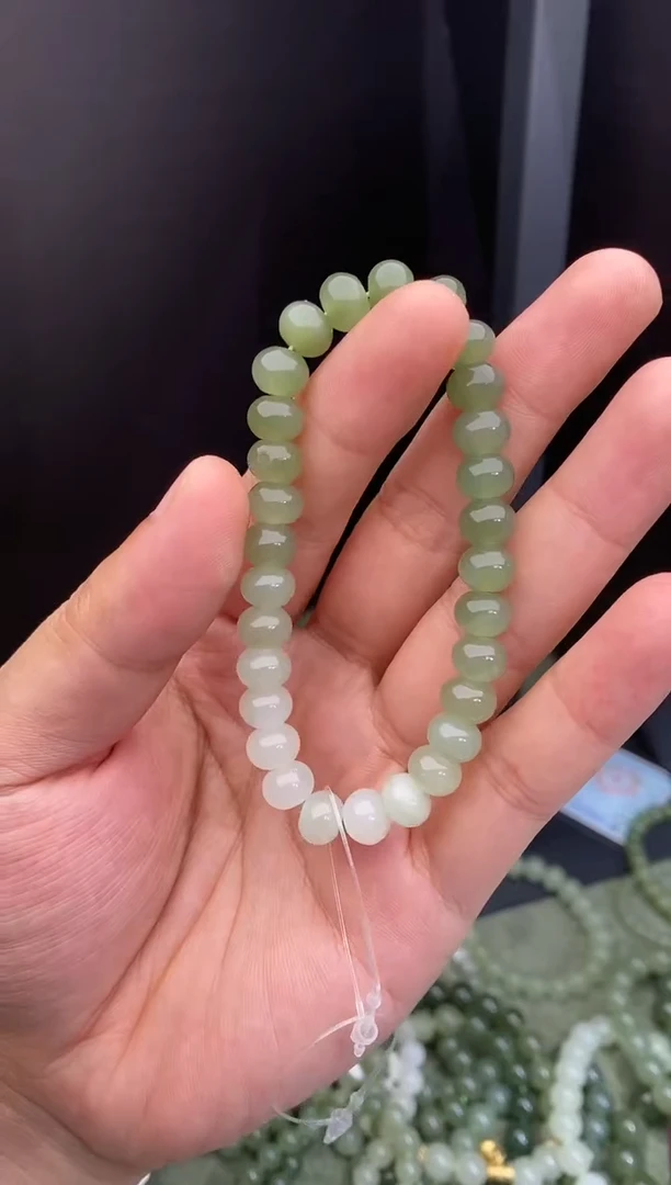 手串未镶嵌和田玉天然和田玉渐变算盘珠手串多样性发一件