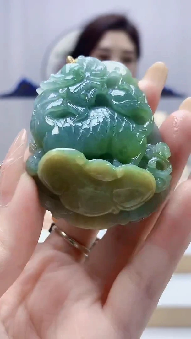 未镶嵌定制翡翠4829DD-毛货挂件48