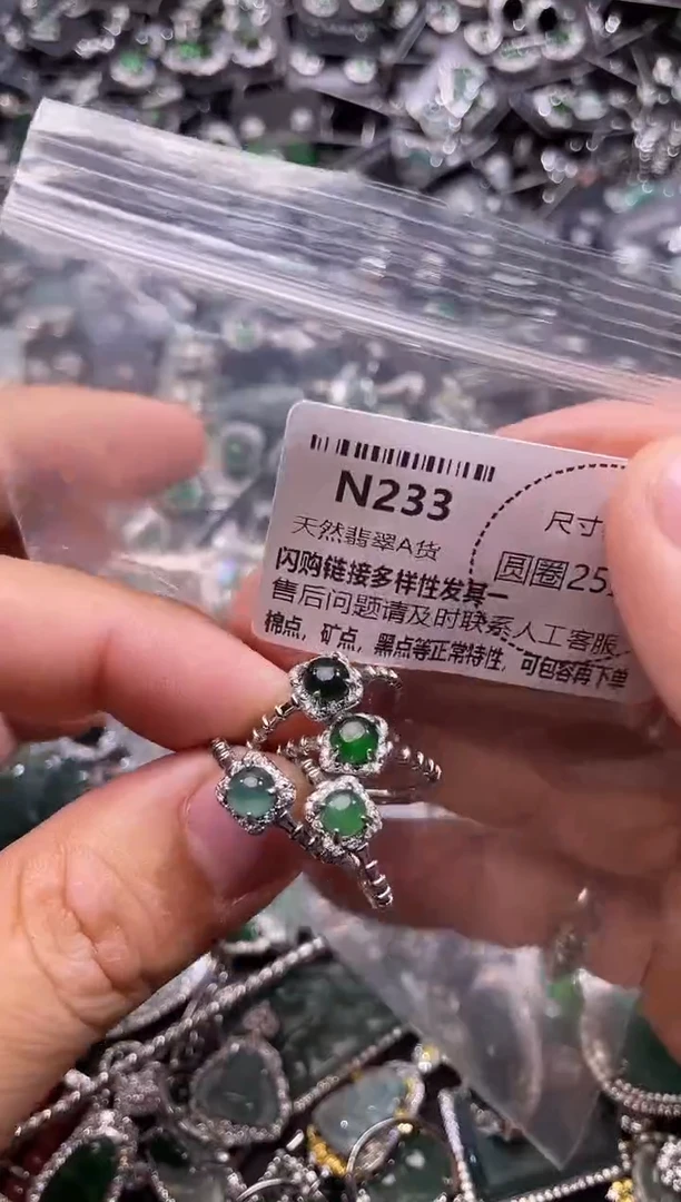 翡翠未镶嵌颈饰N233戒指 多样性发其二