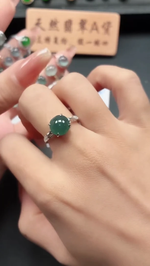 银S925镶嵌戒指翡翠111
