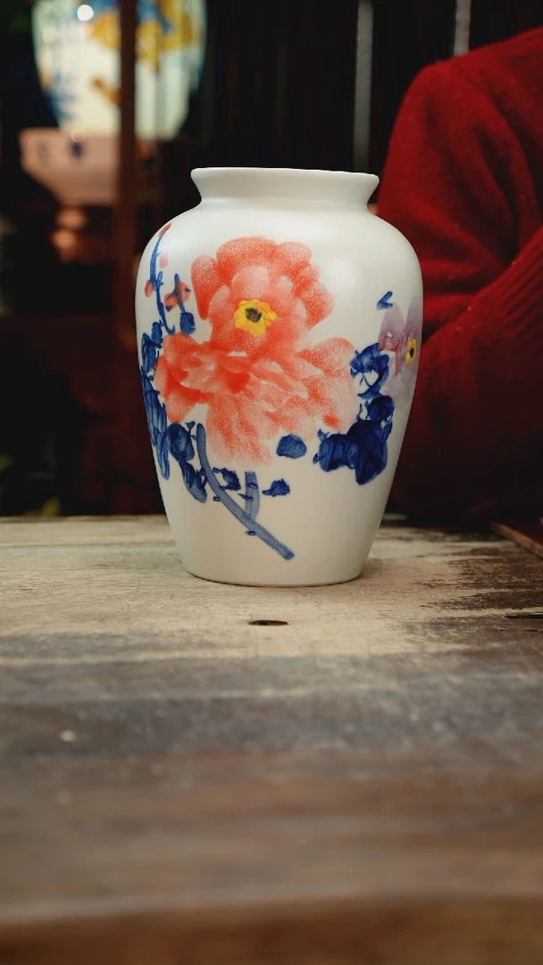 【闪购商品】瓷片景德镇纯手工釉下彩精品花瓶