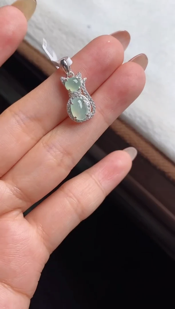 银S925镶嵌戒指翡翠天然A货翡翠