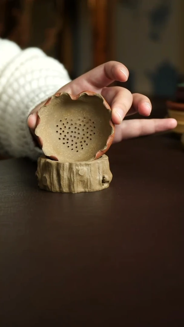 茶杯紫砂23号 叶子茶漏 宜兴紫砂原矿作品