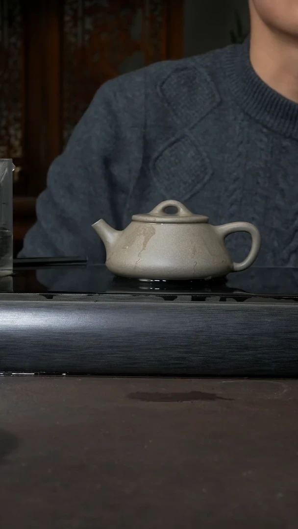 【闪购商品】紫砂茶壶景舟石瓢 青灰段泥 180cc 42