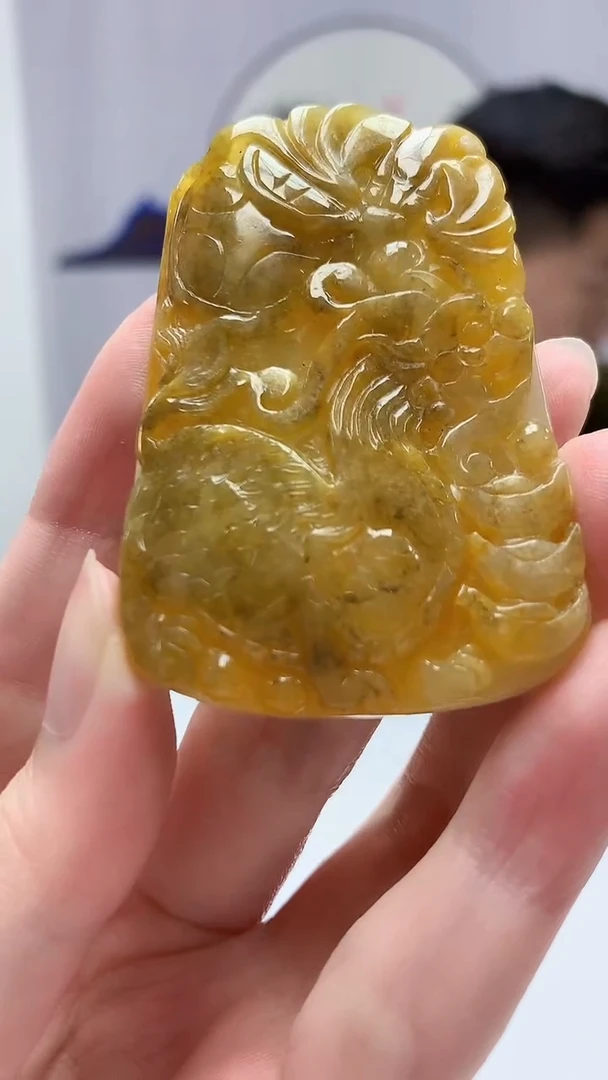 【闪购商品】定制翡翠未镶嵌4917zm-毛货挂件福在眼前106