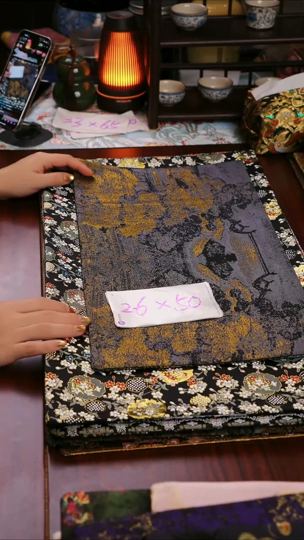 【福利西阵织汉宫秋月A双面】中国风干泡织锦茶席26*50