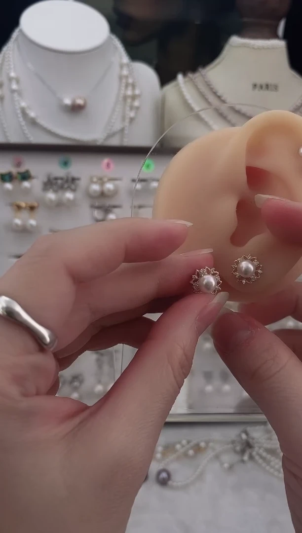 合金耳饰淡水珍珠48