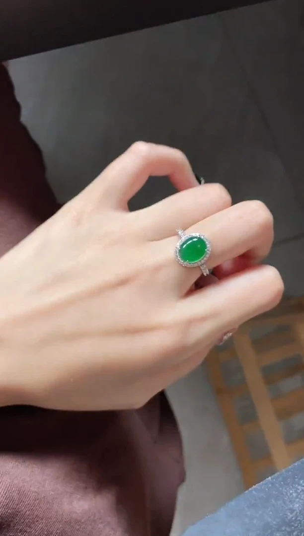 银S925镶嵌戒指翡翠51151