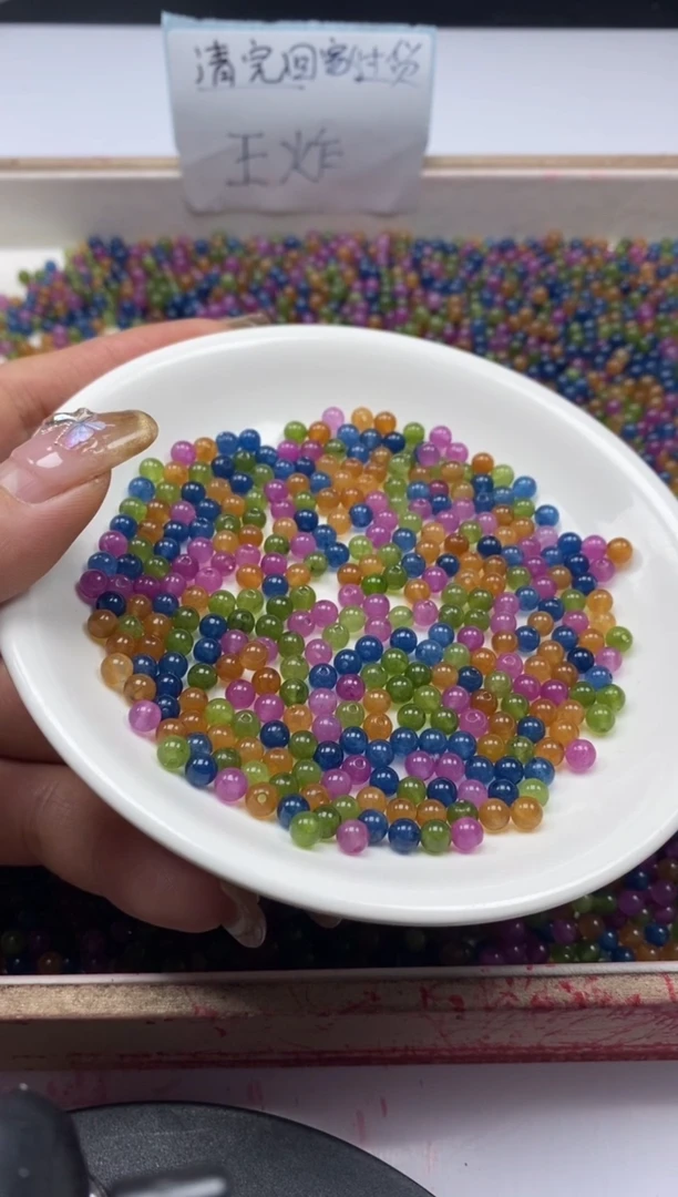 【闪购商品】玛瑙/玉髓颈饰未镶嵌w21碧*玺4mm*100颗