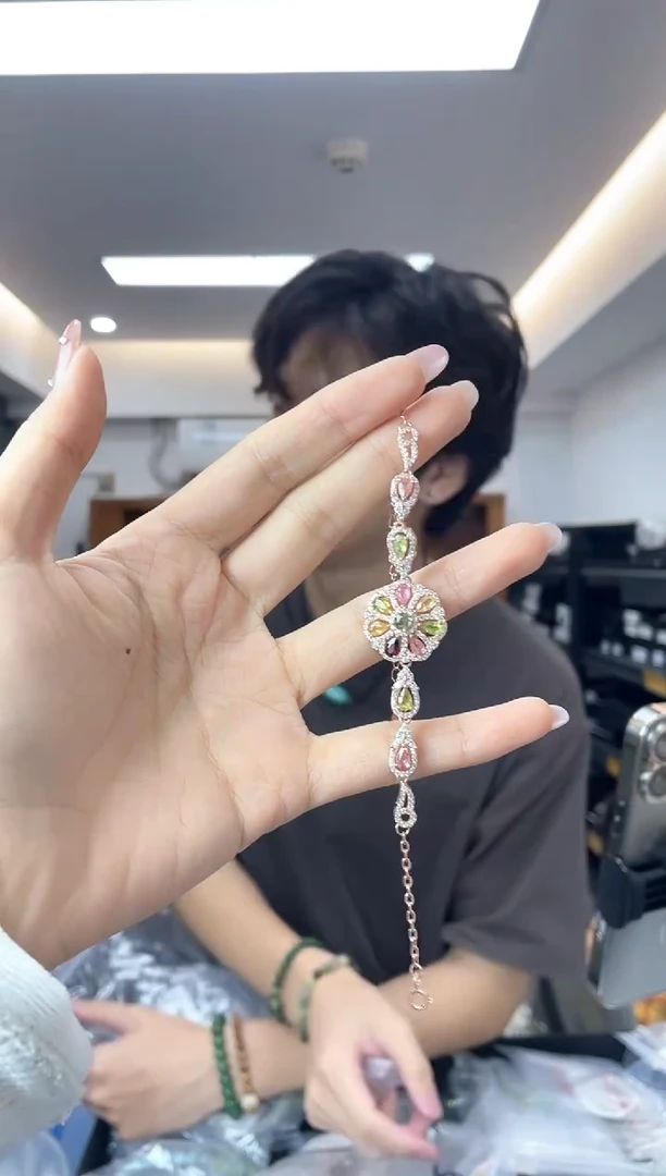 ·银S925镶嵌碧玺多样性一件发货