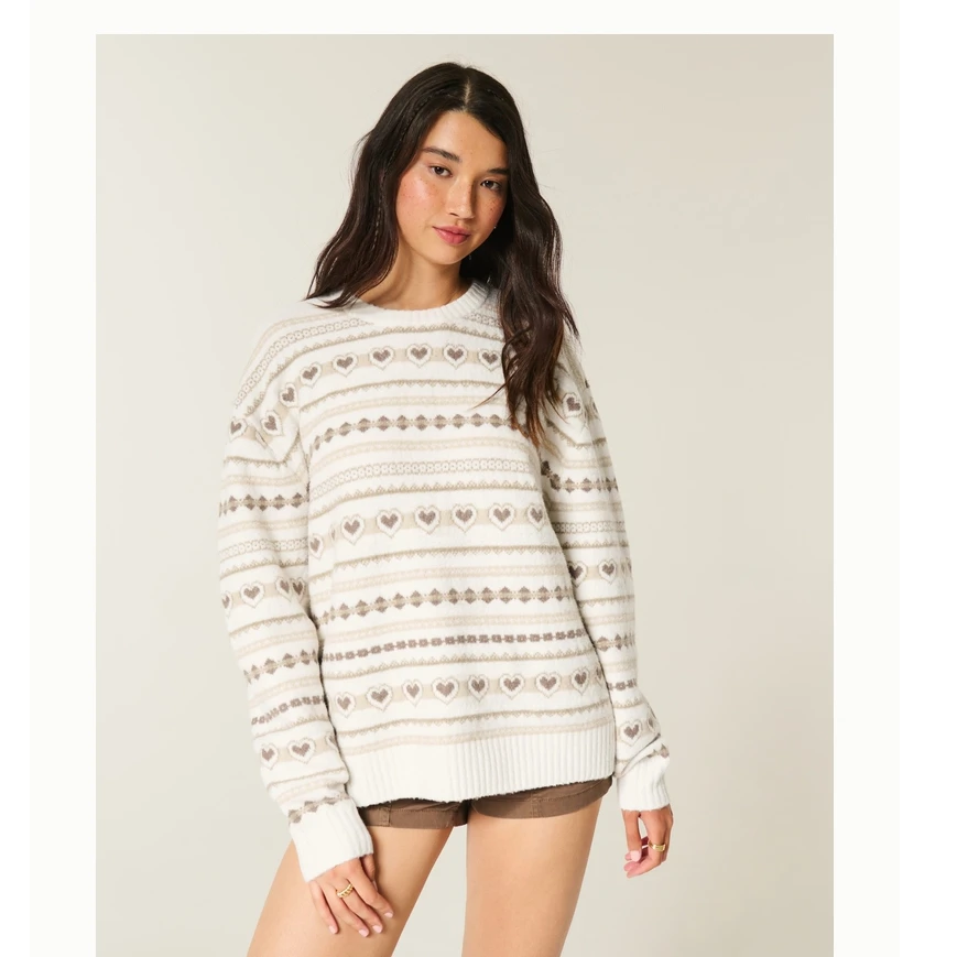 Hollister25秋冬甜美费尔岛套头针织衫毛衣女装350-5074