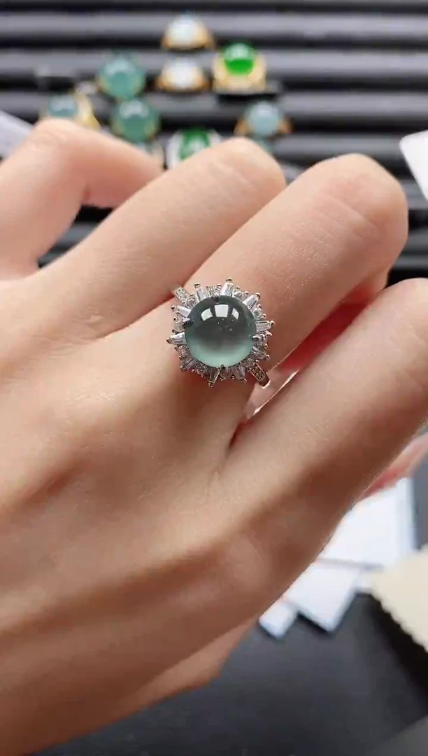 【闪购商品】翡翠戒指银S925镶嵌51151