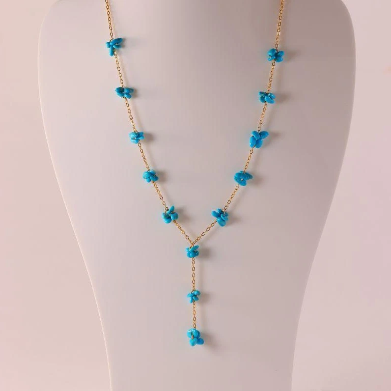 【老掌柜讲珠宝】绿松石满天星蝴蝶结项链 DKT070206