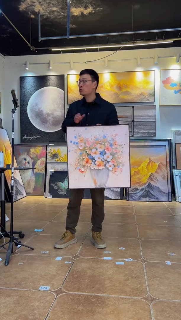 竖款60*60.花团.黑框