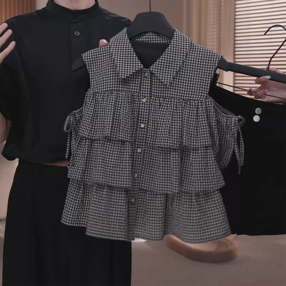 【青春记事】夏季新款娃娃领高级百搭时尚衬衫上衣C5497