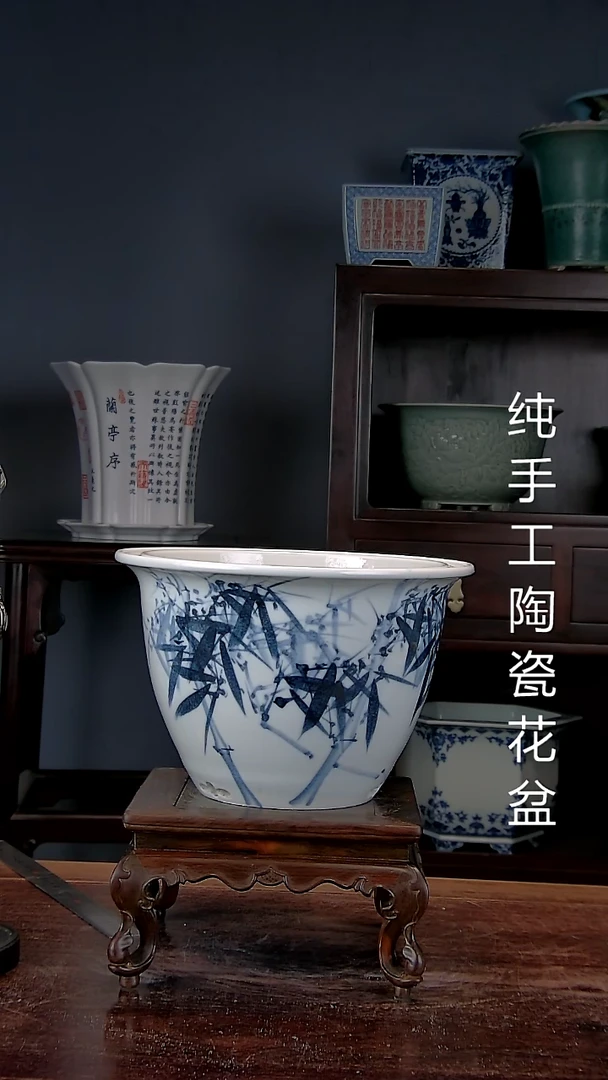 景德镇陶瓷手工花盆