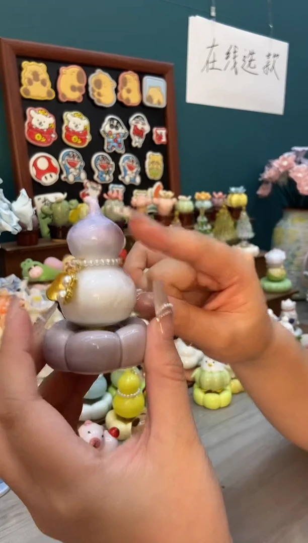 摆件陶紫色葫芦景德镇陶瓷摆件1个装