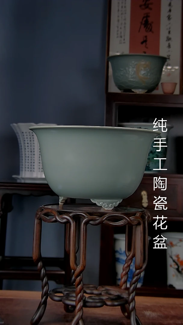 景德镇手工陶瓷花盆