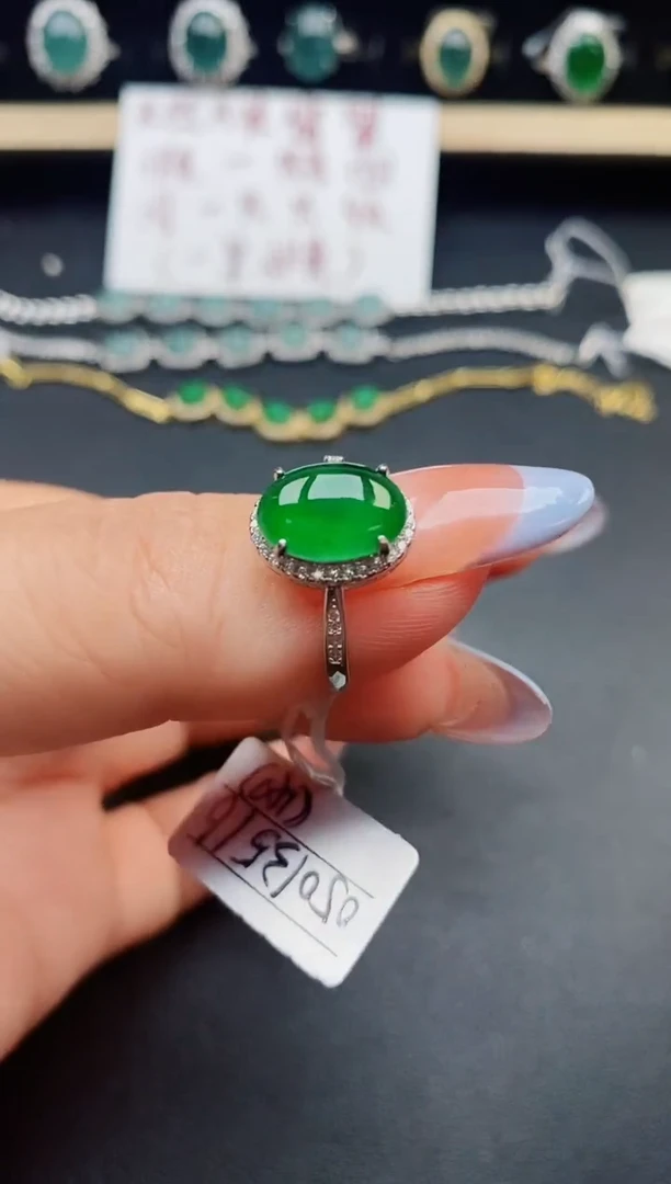 翡翠戒指银S925镶嵌321321