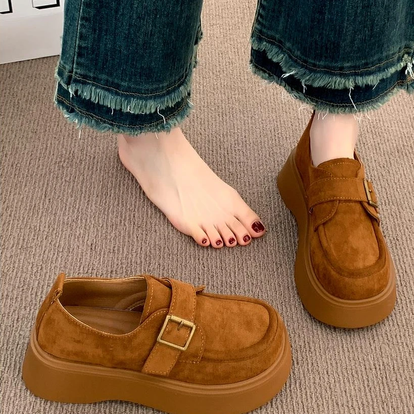 松糕厚底勃肯鞋女2025新款春一脚蹬女鞋子日系复古博肯单鞋乐福鞋