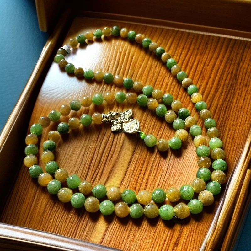 糖果双色和田玉高品108项链卡6