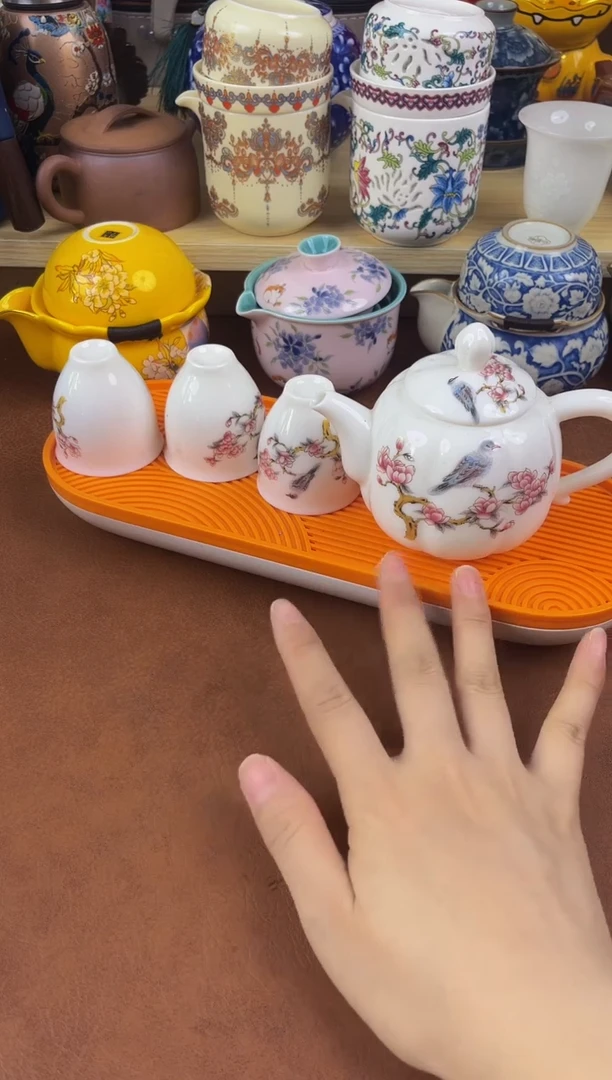 陶瓷茶具摆件旅行套组