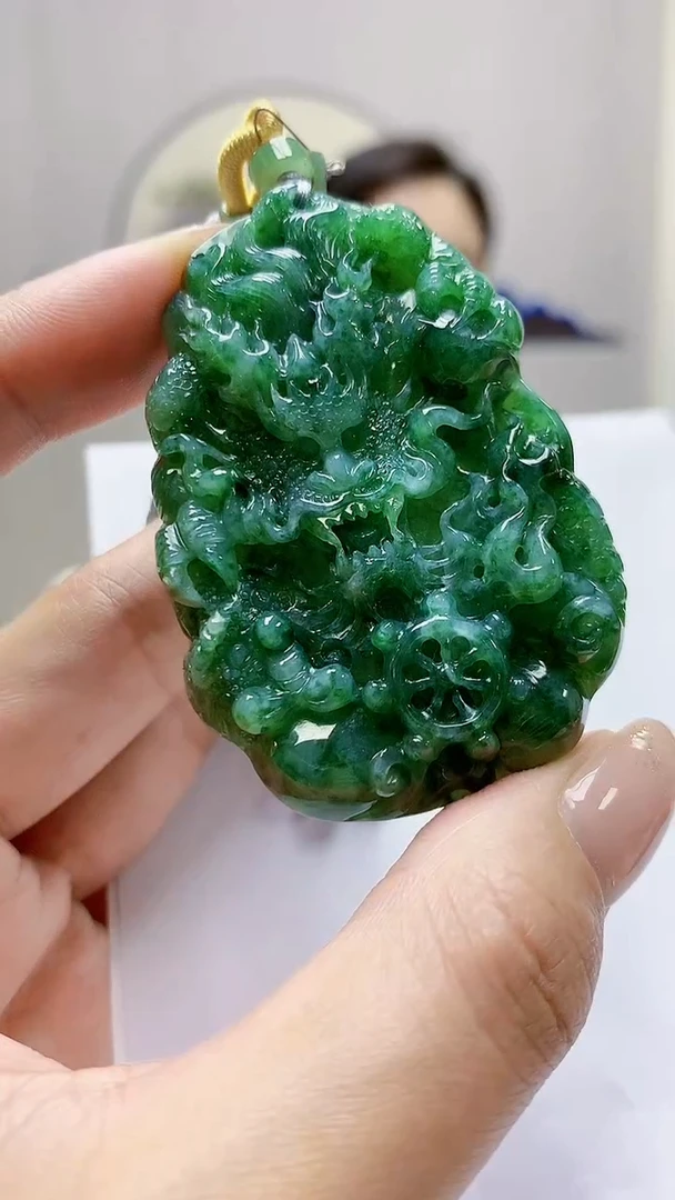 未镶嵌定制翡翠5160MM-毛货挂件19