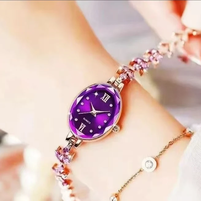 专柜品质复古手表女士1408紫枫叶手链轻奢百搭时尚简约高档腕表