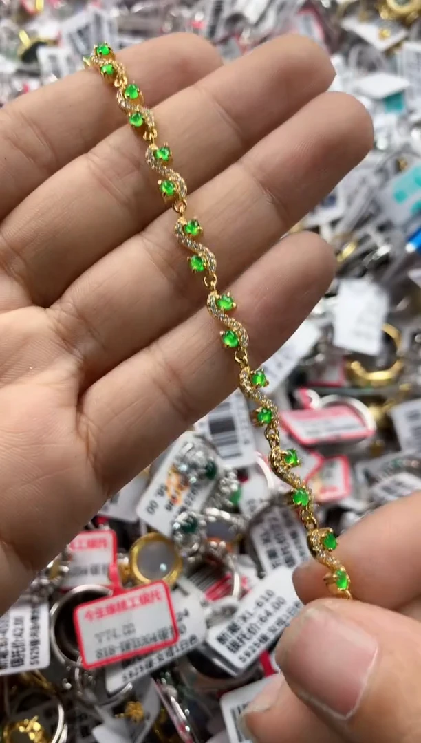 银S925镶嵌戒指翡翠10     5