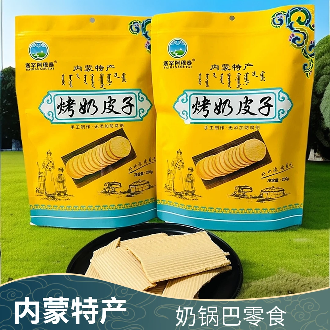 塞罕阿穆泰内蒙古特产烤奶皮子休闲奶制品零食奶锅巴烤牛奶