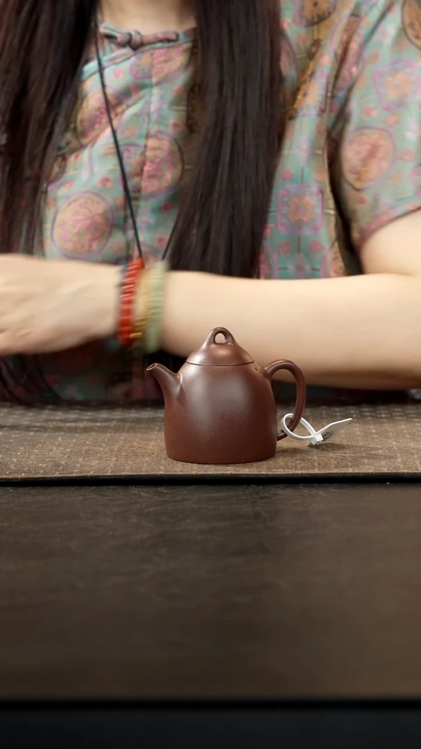 茶壶紫砂老紫泥秦权壶170cc