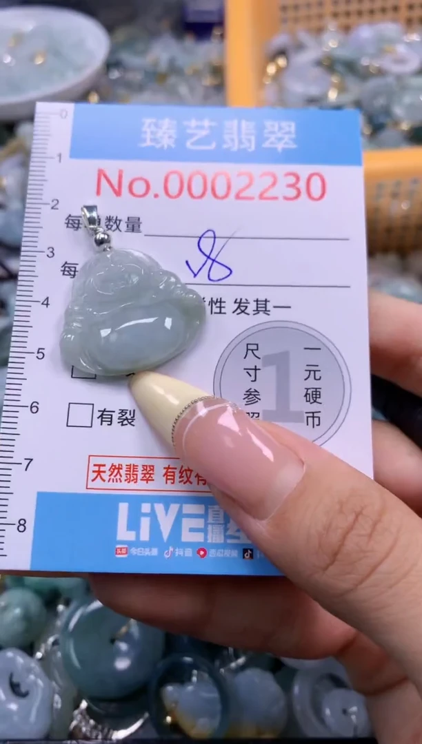 翡翠未镶嵌颈饰含绳0002230