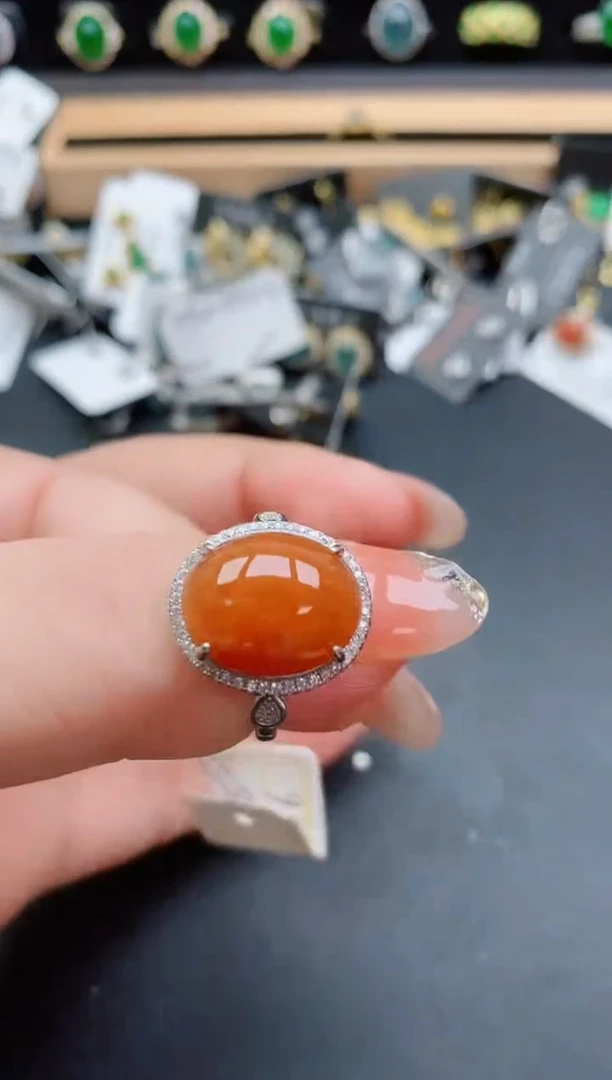 银S925镶嵌戒指翡翠1
