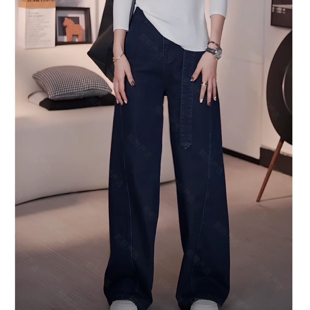 XX.YX（长腿精）秋冬复古调性松弛感系腰带立体裁剪阔腿裤76519