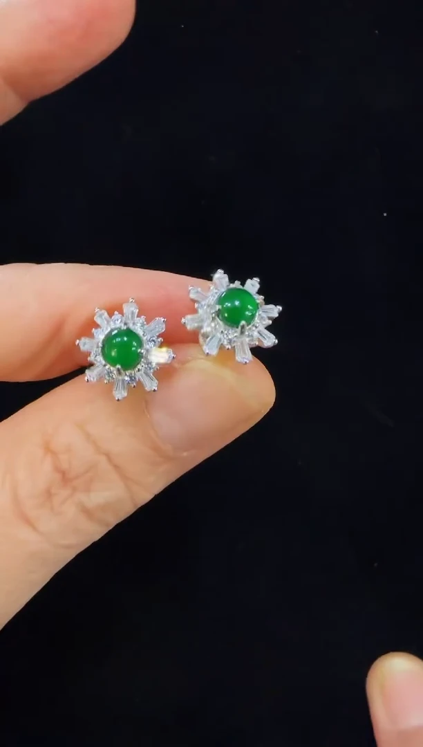 颈饰银S925镶嵌翡翠国风