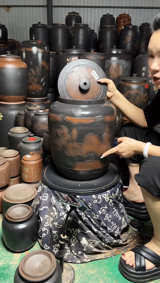 罐瑕疵 水缸 20升  554 荷花