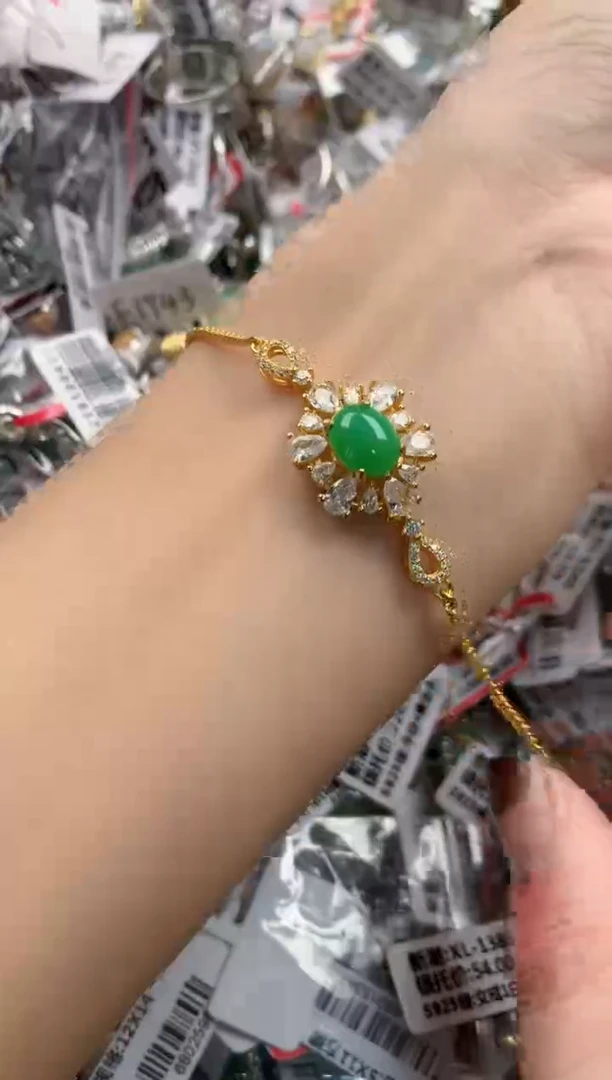 银S925镶嵌戒指翡翠333   4